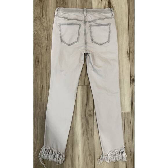 Free People Distressed Khaki Jeans With Frayed Ends Women’s Size 26 - Picture 5 of 13